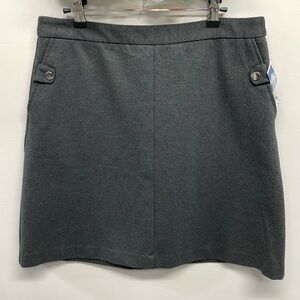 NWT Mario Serrani Italy Charcoal A-Line Skirt 12